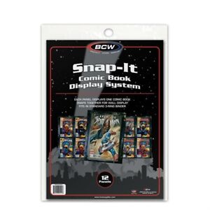 BCW Comic Book Display Frame Clear Plastic Snap It Slab Page Black Hangble /Page