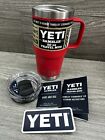 YETI Rambler 20oz RESCUE RED Travel Mug w/Stronghold Lid Cup with Handle