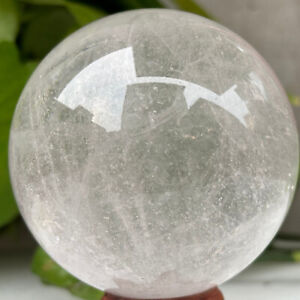 629g Natural White Clear Crystal Ball Quartz Gemstone Sphere Reiki Healing