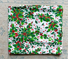 Vintage Christmas Holly & Berries Tablecloth 60x72”