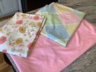 LOT OF 3  Vtg Bed Sheets FLORAL twin Full Double flower patchwork fabric