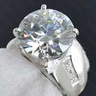 8.10 TCW 13mm Big Round Moissanite Engagement Ring For Men 14k White Gold Plated