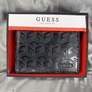 Guess Los Angeles Men's Bifold G Cube Leather Wallet Black Passcase 31GO220111