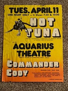 Rare AOR Hot Tuna Commander Cody Aquarius Theatre Boston Original Concert Poster