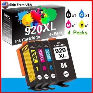 4PK 920 XL Ink Cartridge Used For HP Officejet 6500A 6000 7500 Printer
