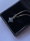 Vintage Blue topaz Necklace 925 silver And  Marcasite