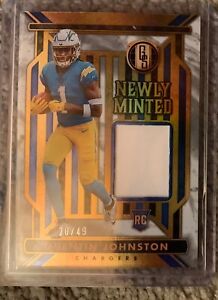 2023 Gold Standard Quentin Johnston Jersey Newly Minted RC /49 TCU Chargers