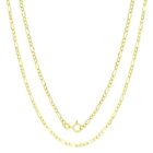 10K Yellow Gold 2mm Thin Figaro Italian Chain Link Necklace Mens Women 16