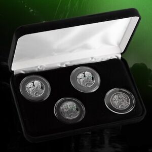 2023 Ghana Alien 4 Coin Set 4 - 1/2 oz Silver Coins .999 Silver Box Set COA