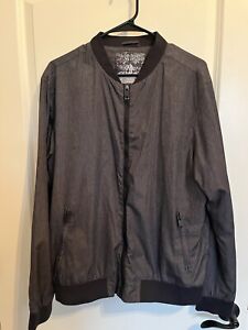 Whispering Smith Grey Black  Polyester Zip-Up Jacket Size L