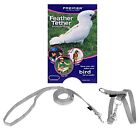 Premier Feather Tether Bird Harness and Leash LARGE GRAY For Larger Macaws