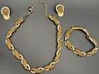 Vintage Kramer 3 Piece Matching Jewelry Set Necklace Bracelet Clip On Earrings