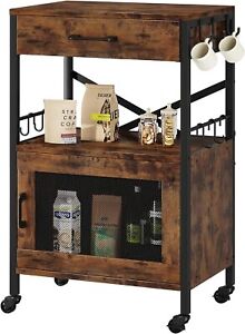 Kitchen Island Cart, Storage Cart with Drawer, Microwaves Stand, Coffee Cart