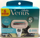 Gillette Venus Deluxe Smooth Miami Sunrise 6 Replacement Heads Cartridges