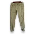 Cabi Womens Joggers 0 Green Pants Cinched Zipper Ankle Utility Army Safari READ