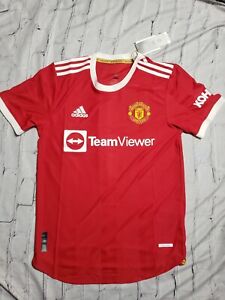 Adidas Manchester United Home Authentic Soccer Jersey 2021/22 Red Sz Small $130