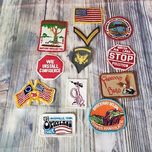 Vintage Patch Lot Mixed Military Tourist Travel Sew On USA Flag