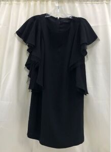 BCBG Maxazria Women Black Solace Ruffle Sleeve Shift Dress - Size 0