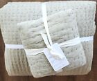 New ListingPottery Barn Pick-Stitch Handcrafted King Quilt & 1 EURO Sham Aloe New