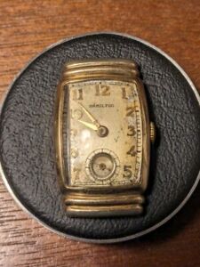 Vintage 1940s Mens Hamilton Watch Runs 10k Gold Filled