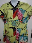 Urbane Live Sweet Womens Scrub Top Large Patchwork Look Crisp And Clean