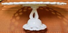 Vintage Westmoreland White Milk Glass Doric Lace Edge Cake Plate Stand