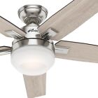 Hunter Fan 52 inch Contemporary Brushed Nickel Ceiling Fan with Remote and Light