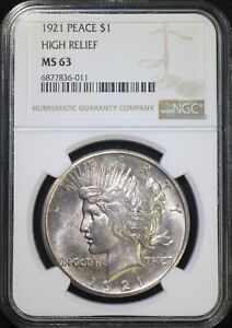 1921 Peace Silver Dollar NGC MS63 Choice BU Lustrous Well Struck Key Date Coin