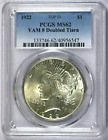 New Listing1922 PCGS MS62 Top 50 VAM-8 Doubled Tiara Peace Dollar
