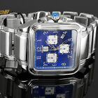 Roberto Cavalli Mens Venom Swiss-Made Chronograph Watch, Blue Square Dial, Steel