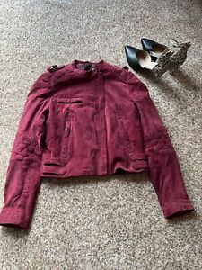 Joes jd 100% Leather Deep Red Moto Jacket Size Small