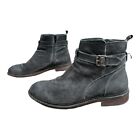 Frank Wright Men’s Selby Black/Gray Oil Suede Men Buckle Ankle Boot US 12-12.5