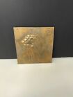 VINTAGE HEAVY BRONZE METAL POSSIBLY JAPANESE SIGNED PLAQUE 4X4 INCHES