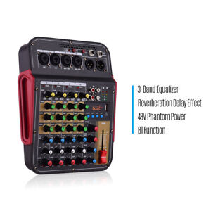 4 Channel Professional Bluetooth Live Studio Audio Mixer USB Mixing Console C6Q0