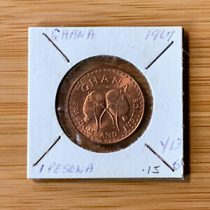 1967 Ghana 1 pesewa coin