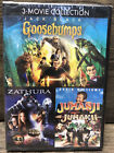 NEW! Goosebumps, ZATHURA, JUMANJI . 3 Movie Collection DVD Family Adventure