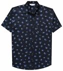 Alvish Men's Casual Button Down Shirts Short Sleeve Cotton Shirt with Pocket