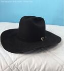 Double S Twister Houston Black 100% Wool Men's Western Hat Size 6 7/8