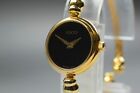 *NEAR MINT* Vintage GUCCI 2700.2L Quartz Black Dial Gold Bangle Women's Watch JP