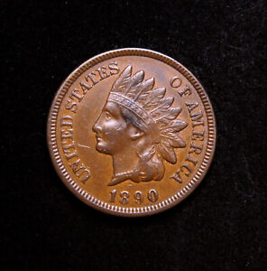 1890 Indian Head Cent AU