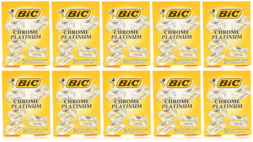 BIC Chrome Platinum Double Edge Safety Razor Blades, 1000 Blades