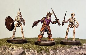 Painted Skeleton Sword Warriors Miniatures Fantasy RPG D&D Pathfinder Warhammer