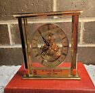 Vintage bulova Gold Tone Arch Gear Desk Clock terry russell Tested Good