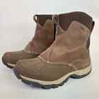 LL Bean Womens Storm Chaser Brown Boots Primaloft Winter Zip Size 9 Leather