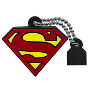EMTEC Superman DC Comics 32GB USB 2.0 Flash Drive Keychain Logo Shield Thumb