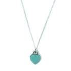 Tiffany & Co Return To Tiffany Blue Enamel Heart Tag Pendant Necklace  - 18