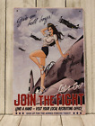 Sexy Pinup Girl WW II Mustang Airplane Bomber Tin Poster Sign Vintage Look XZ