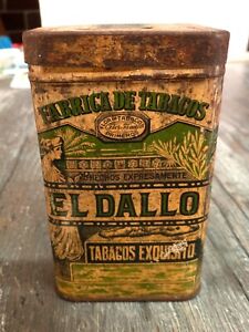 El Dallo Antique Cigar Tin, Factory No. 192 Dist. Md. Yellow - Very Cool 
