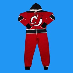 Onesleponatime Mens Size Small NHL New Jersey Devils Zip Up Hooded Hockey Jumper