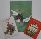 3 UNUSED Vtg CHRISTMAS 2 Mini Gift For You & 1 Thank You HAPPY NEW YEAR CARDS
